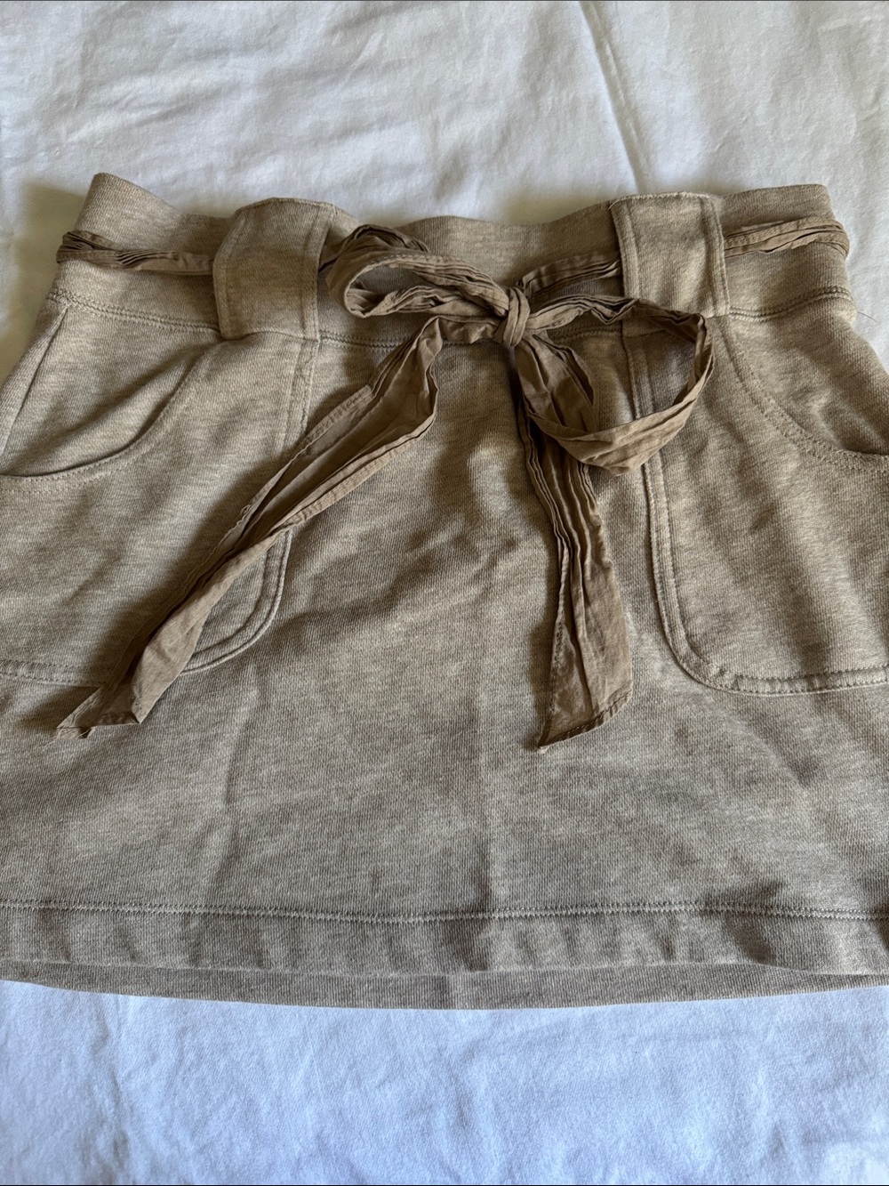 Women’s Casual Tie-Waist mini skirt in Light Brown